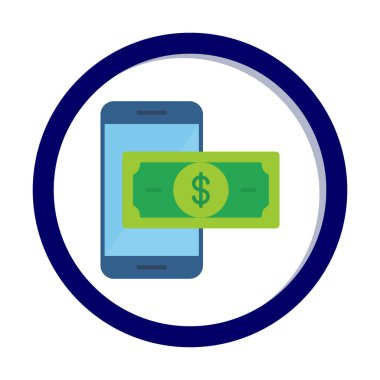 Basit Çevrimiçi Ödeme simgesi, vektör illüstrasyonu