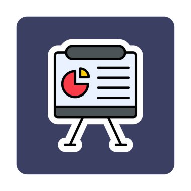 Sunum tahtası simgesi, vektör illüstrasyonu   