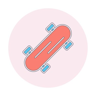 Basit kaykay simgesi, vektör illüstrasyonu