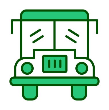 Okul otobüsü. Web simgesi basit illüstrasyon