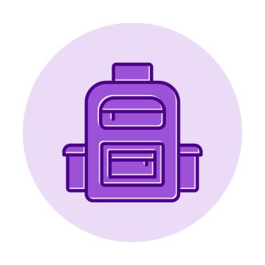 Sırt çantası düz simge vektör çizimi