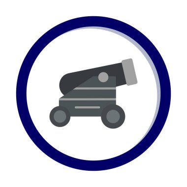 Basit Topçu simgesi, vektör illüstrasyonu