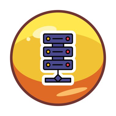 Ağ sunucu simgesinin vektör illüstrasyonu 