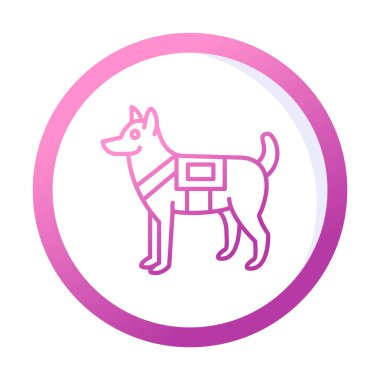 Askeri Köpek simgesi vektör illüstrasyonu