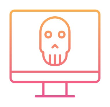 Ölü Bilgisayar Ekran simgesi, vektör illüstrasyonu 