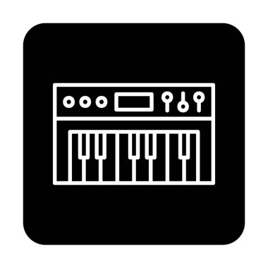 düz Sentezleyici simge vektör illüstrasyon tasarımı