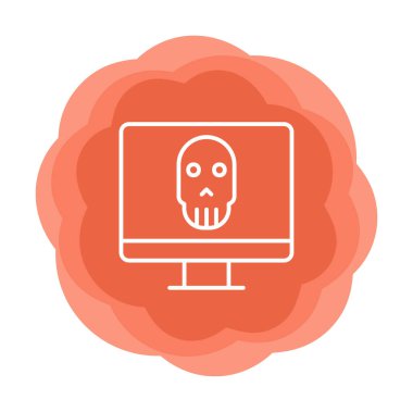 Ölü Bilgisayar Ekran simgesi, vektör illüstrasyonu 