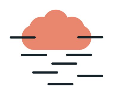 Sis ve bulut simgesi, hava sembolü, vektör illüstrasyonu   