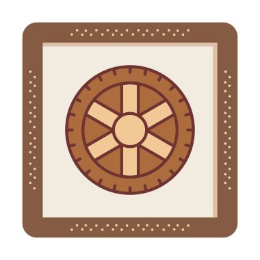 Lastik yassı vektör simgesi beyaz arkaplanda izole edildi