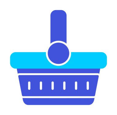 piknik sepeti web simgesi, vektör illüstrasyonu 