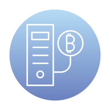 Bitcoin Madeni İşlemcisi (BTC) simgesi, vektör illüstrasyonu 