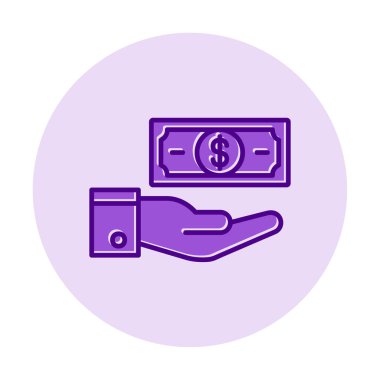 Dolar el simgesi vektör illüstrasyonunda