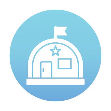 Basit Askeri Depo simgesi, vektör illüstrasyonu