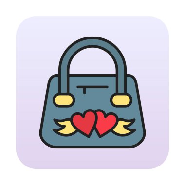 Basit el çantası simgesi, vektör illüstrasyonu