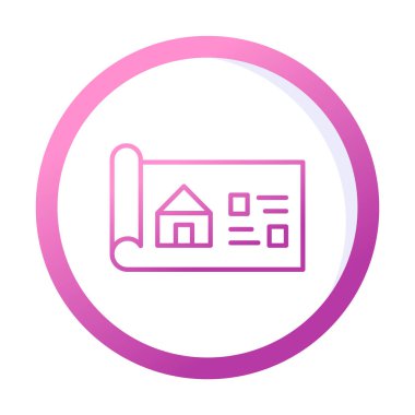 Ev Planı simgesi, vektör illüstrasyonu            