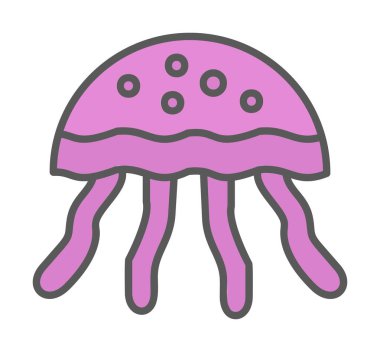 Denizanası. Web simgesi basit illüstrasyon                       