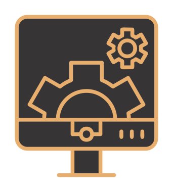 Bilgisayar ayarları simgesi, vektör çizim