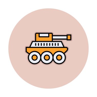 düz basit askeri tank vektör ikonu tasarımı