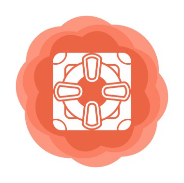 Lifesaver yassı simgesinin vektör çizimi, cankurtaran sembolü  