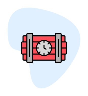 Zaman bombası ikonu vektör illüstrasyonu.