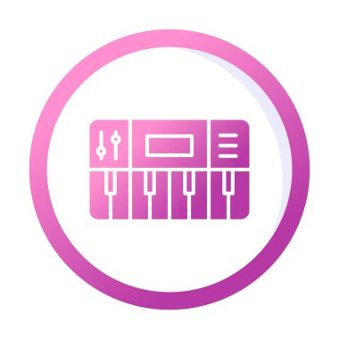 düz Sentezleyici simge vektör illüstrasyon tasarımı