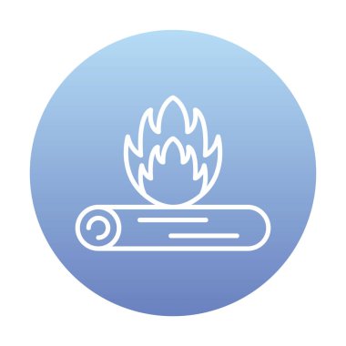 Basit düz ateş ikonu, illüstrasyon tasarımı