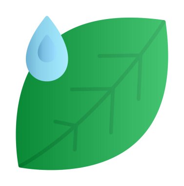 Su damlası ve yaprak simgesinin vektör çizimi