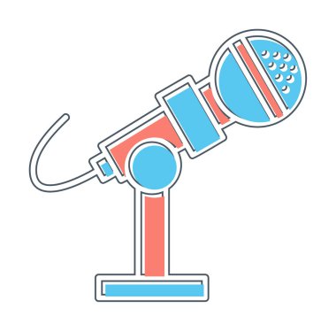 mikrofon ikonu vektör illüstrasyonu. Mikrofon Durağı                    