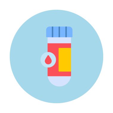 Kan testi tüpü ana hat vektör simgesi. Laboratuvar test sembolü, logo illüstrasyonu.