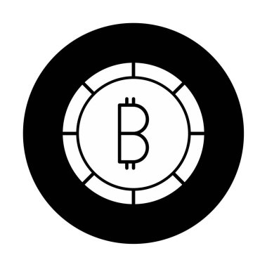 Basit bitcoin simgesi, vektör illüstrasyonu