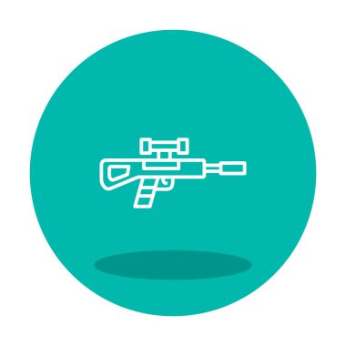 Basit Keskin Nişancı Tüfeği simgesi, vektör çizimi