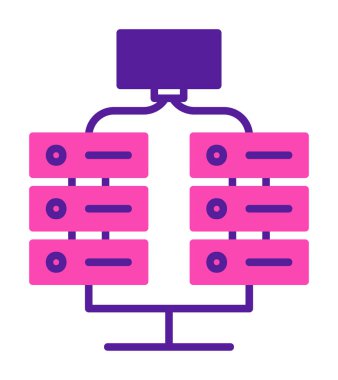 Ağ sunucu simgesinin vektör illüstrasyon tasarımı
