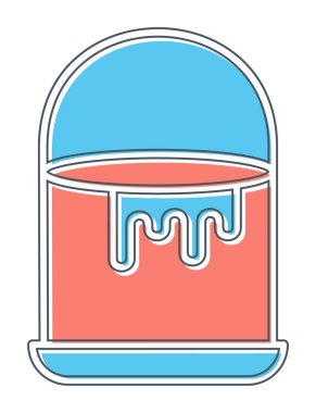 Boya kovası simge vektör çizim