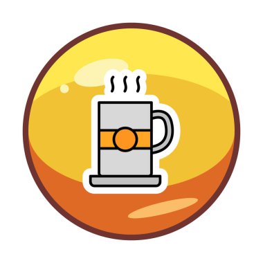 çay fincanı simgesi, vektör illüstrasyonu