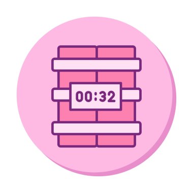 Zaman bombası ikonu vektör illüstrasyonu.