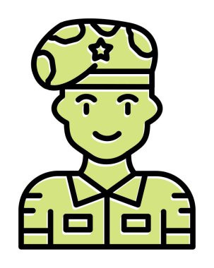 asker web simgesi, vektör illüstrasyonu 