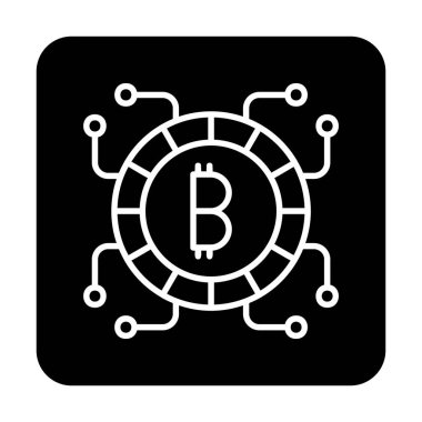 Basit bitcoin simgesi, vektör illüstrasyonu