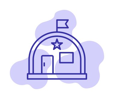 Basit Askeri Depo simgesi, vektör illüstrasyonu