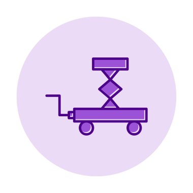 Makas kaldırma simgesi tasarımı, vektör illüstrasyonu