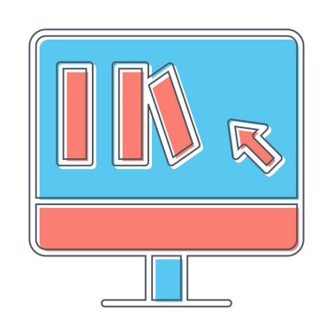 Basit Çevrimiçi Kitap satın alma simgesi, vektör illüstrasyonu