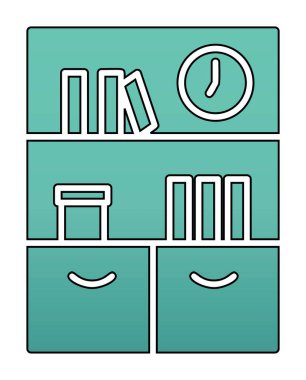 kitaplık düz simge, vektör illüstrasyonu 