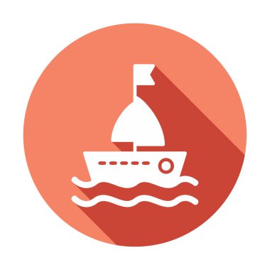 Basit tekne simgesi, vektör illüstrasyonu