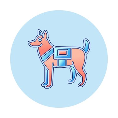 Askeri Köpek simgesi vektör illüstrasyonu