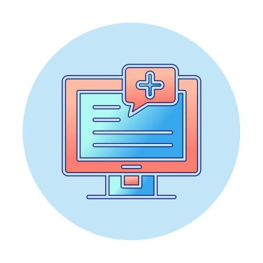 Basit Tıbbi Bildirim simgesi, vektör illüstrasyonu