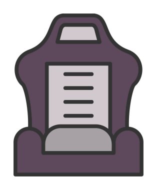 araba koltuğu simgesi, vektör illüstrasyonu 