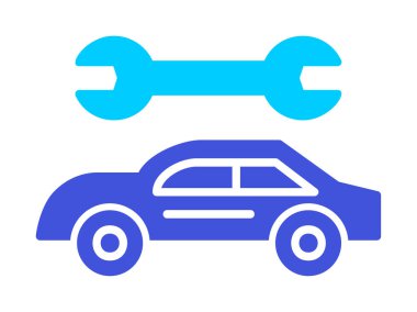 Basit araba servisi vektör illüstrasyonu 