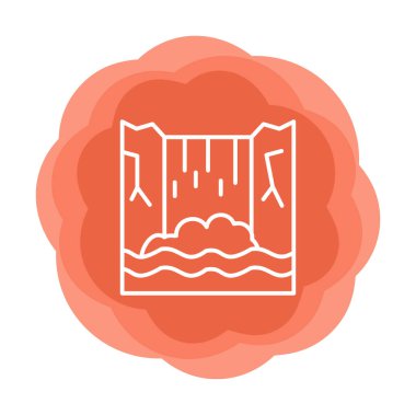 Basit Waterfal simgesi, vektör illüstrasyonu