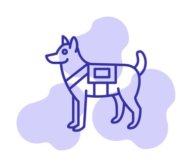 Askeri Köpek simgesi vektör illüstrasyonu