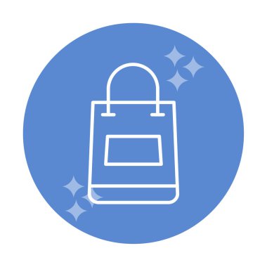 Alışveriş poşeti simgesi, vektör illüstrasyonu basit tasarım