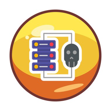 veri merkezi ve Hackleme vektör çizgisi simgesi, imza illüstrasyonu 